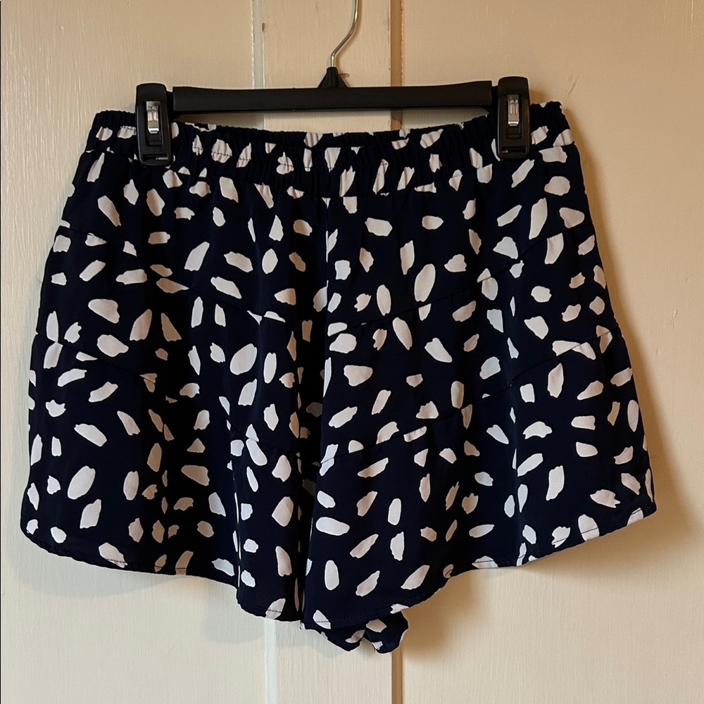 Umgee High Waist Navy and White Women's Shorts